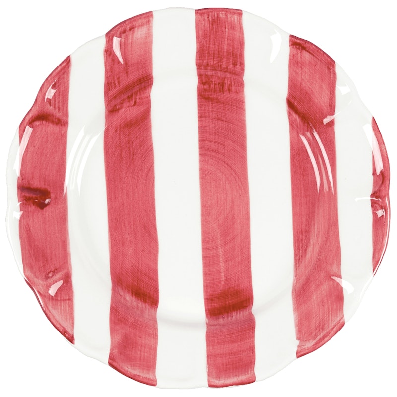 Stripe Sidetallerken 22 cm, Rød