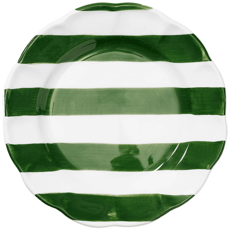 Stripe Sidetallerken 22 cm, Grøn