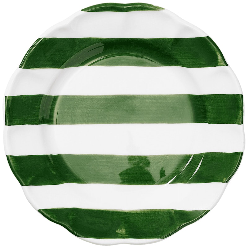 Stripe Sidetallerken 22 cm, Grøn