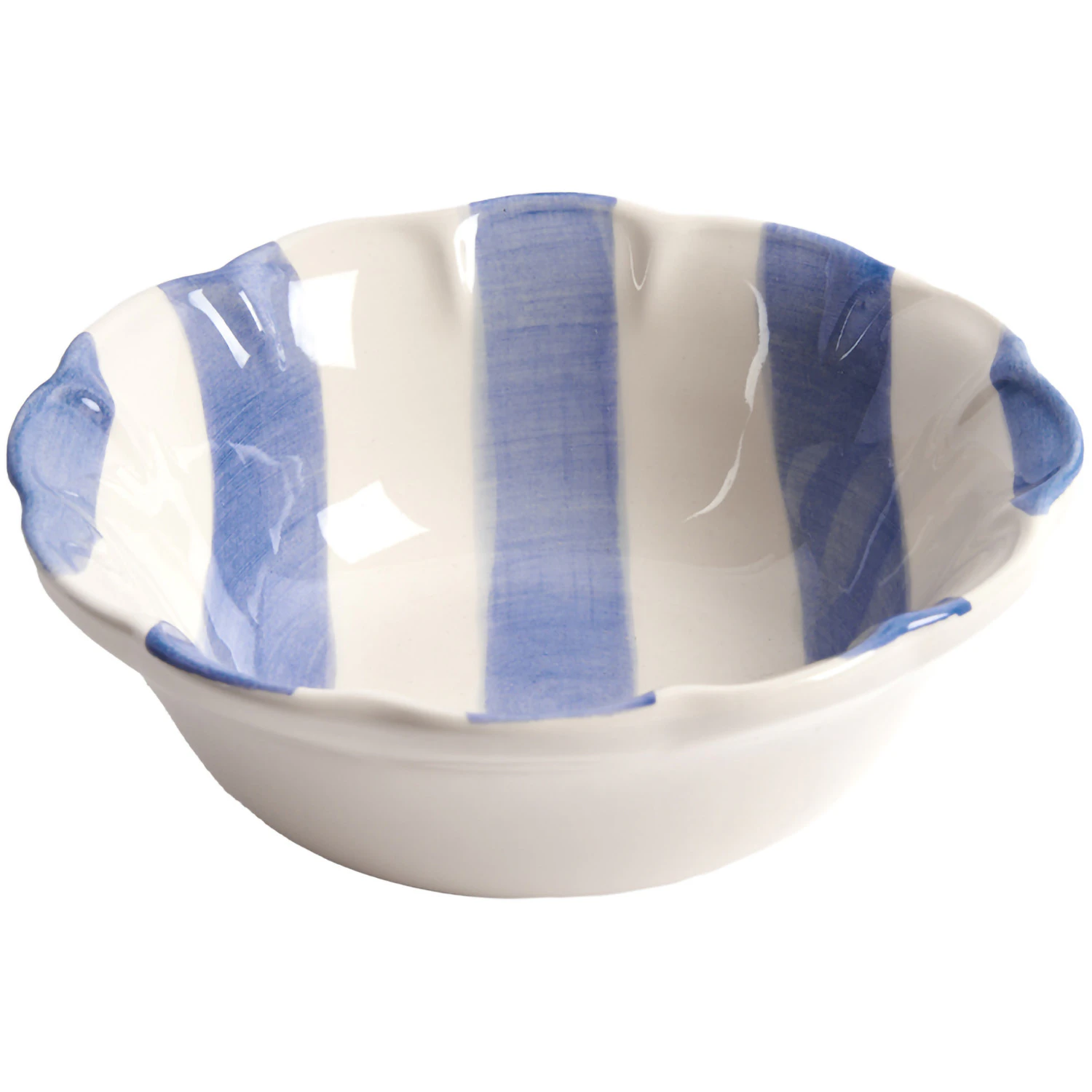 Pick a Poppy Stripe Sk&aring;l 15 Cm - Dessertsk&aring;le Lert&oslash;j Bl&aring; - C041501SS24-150