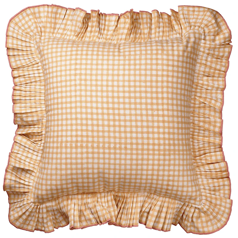 Vichy Pudebetræk 40x40 cm, Gult