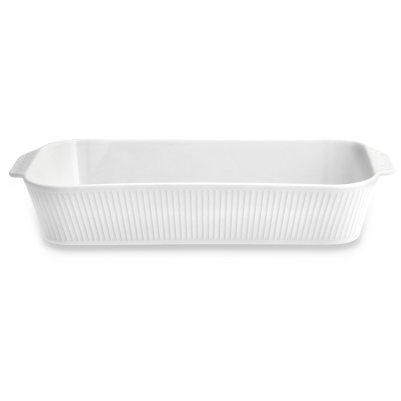 Plissé Ovnfast Fad Hvidt, 19x35 cm