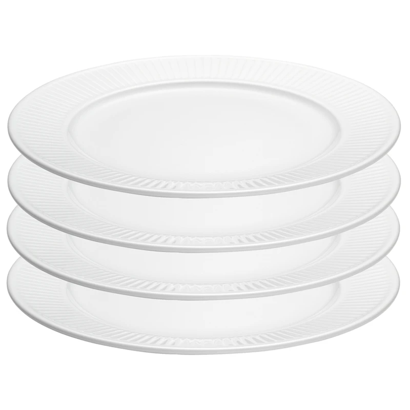 Plissé Tallerken 28 cm Hvid 4-pak