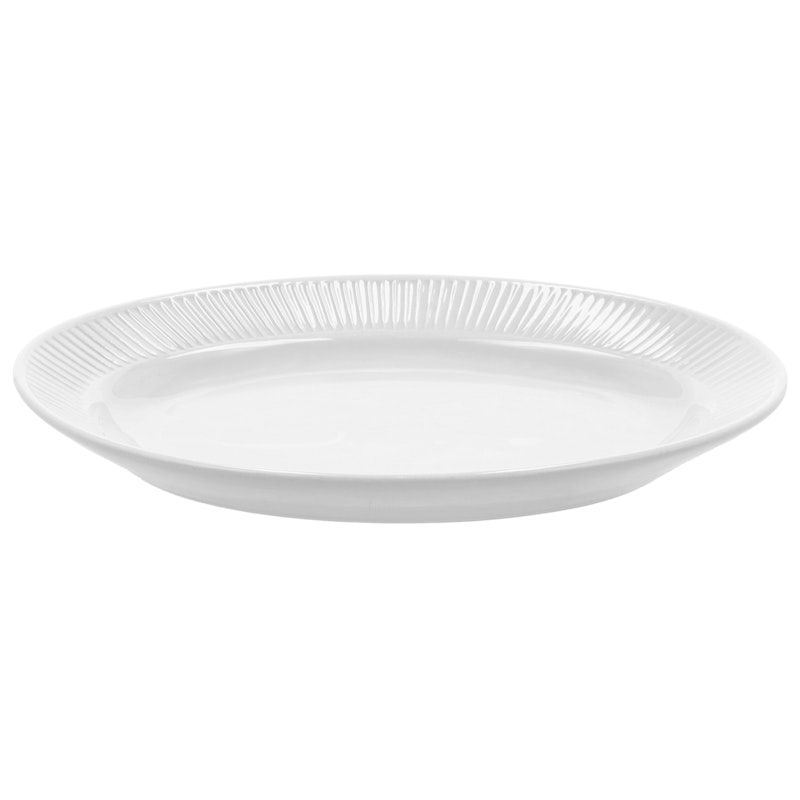 Plissé Serveringsfad Hvidt, 19x28 cm