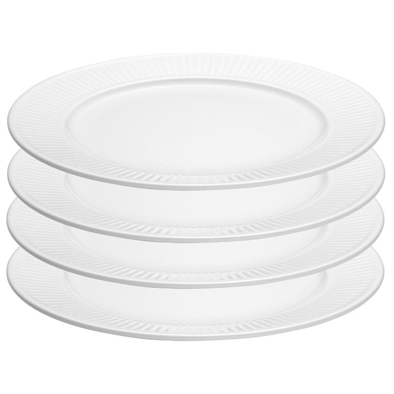 Plissé Tallerken 28 cm Hvid 4-pak