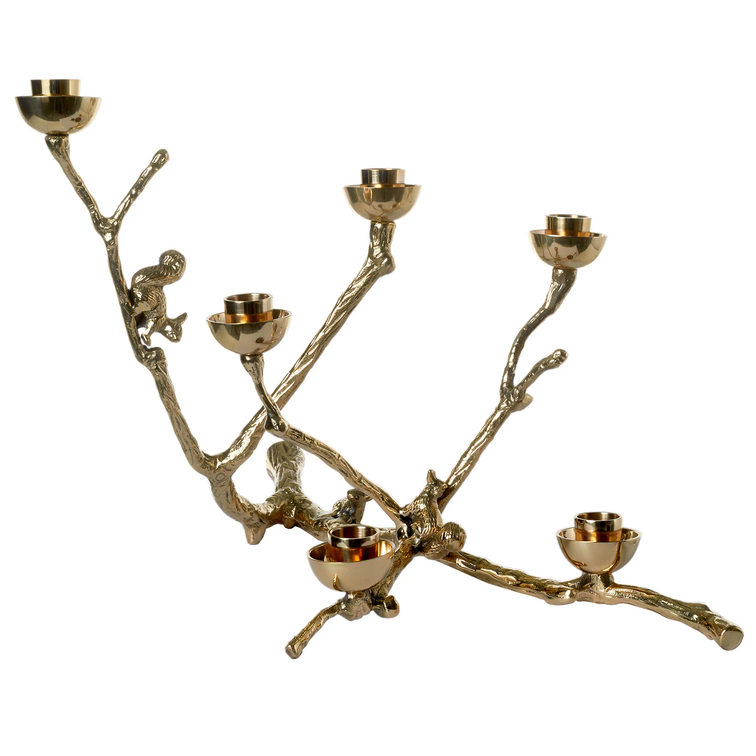 Polspotten Twiggy With Squirrels Gold - Fyrfadsstager Metal Guld - 375-225-055