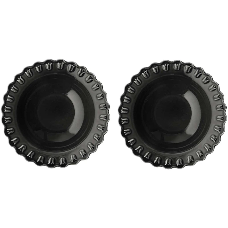 Tulipa Dyb Tallerken 23  cm 2-pak, Almost Black