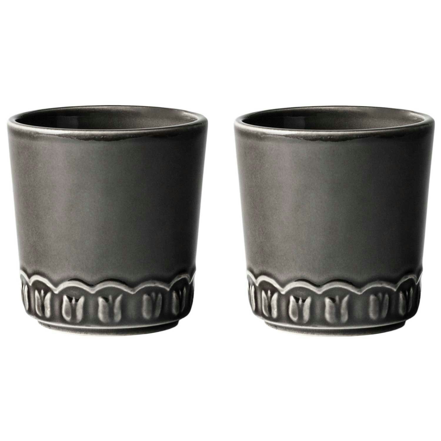 Potteryjo Tulipa Kop 20 Cl 2-pak - Kaffekopper Stent&oslash;j Almost Black - 025504-V2440