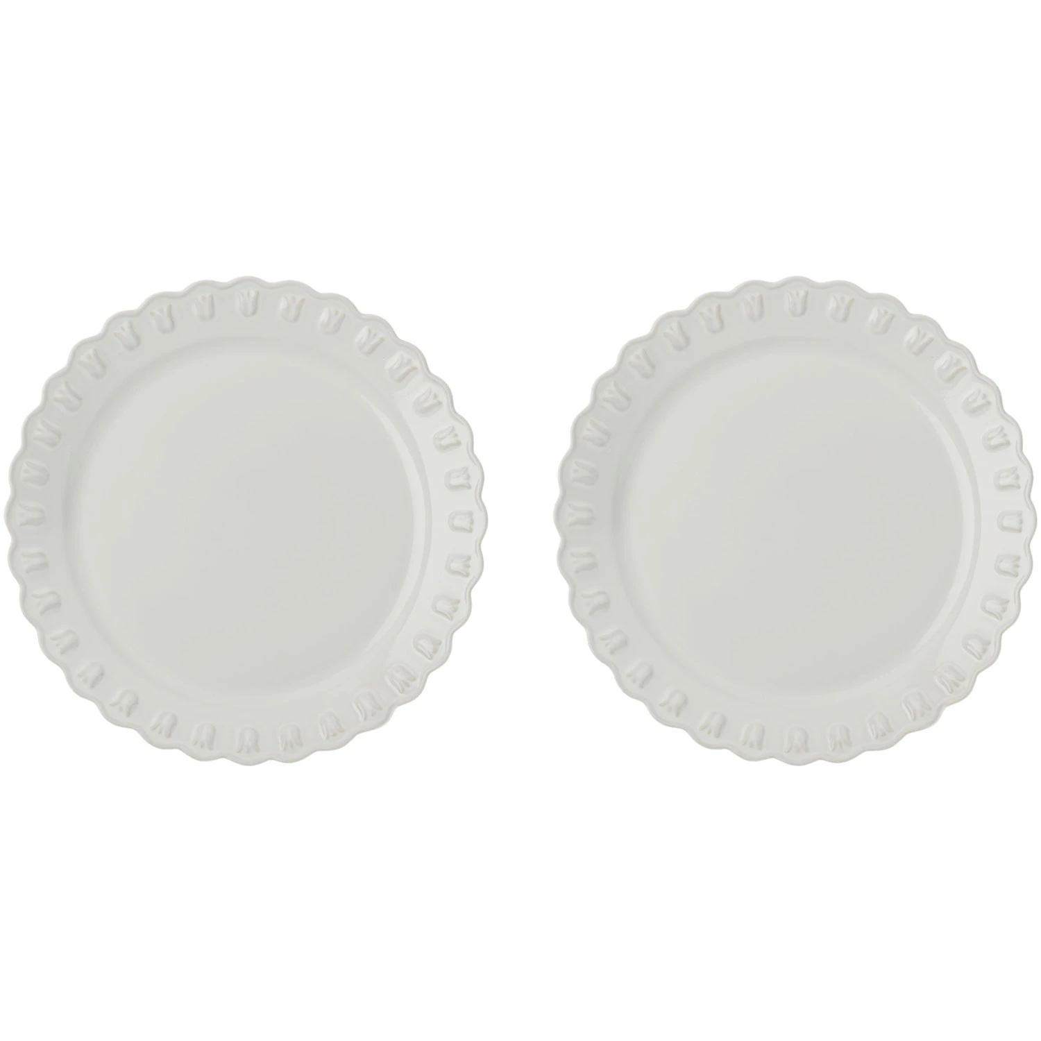 Potteryjo Tulipa Tallerken 26 Cm 2-pak - Middagstallerkner Stent&oslash;j Hvid - 025501-V721