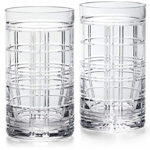Ralph Lauren Home Hudson Plaid Drinksglas 2-pak - Highball & Longdrink Krystalglas Klar - 680858697001