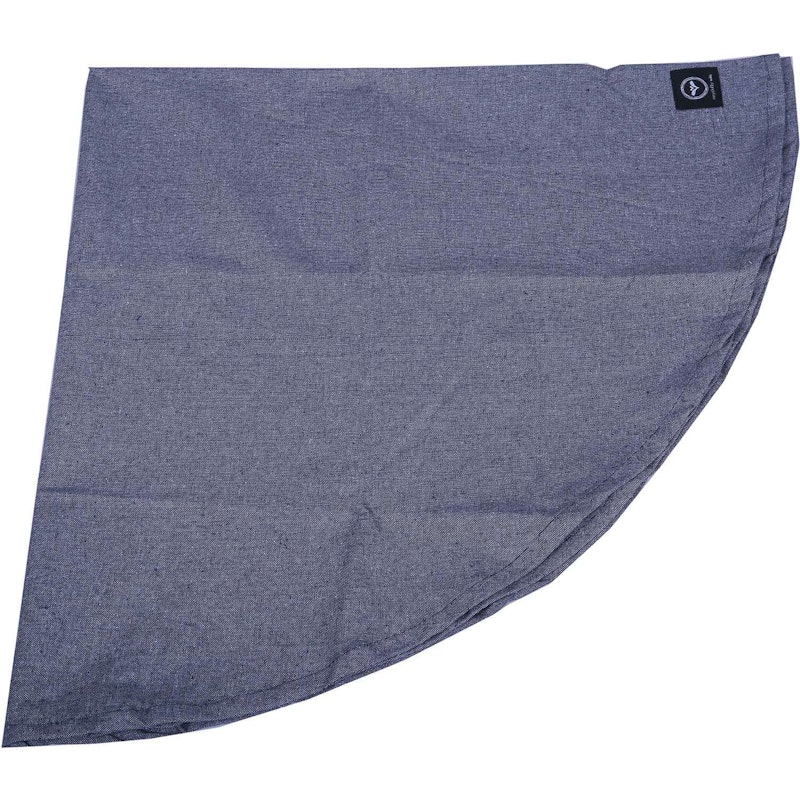 Hedvig Dug Behandlet 160 cm Rund Chambray, Marineblå / Hvid