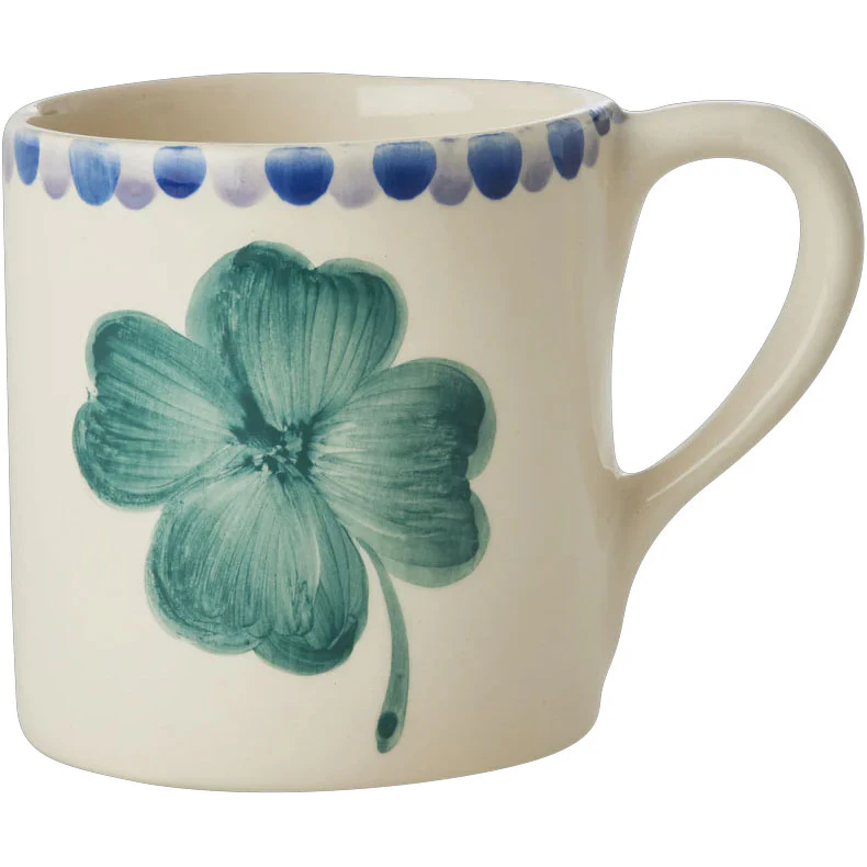 Rice Ceramic Mug 42 Cl Good Luck Clover - Kaffekopper Keramik - CEMUG-HPGOLU
