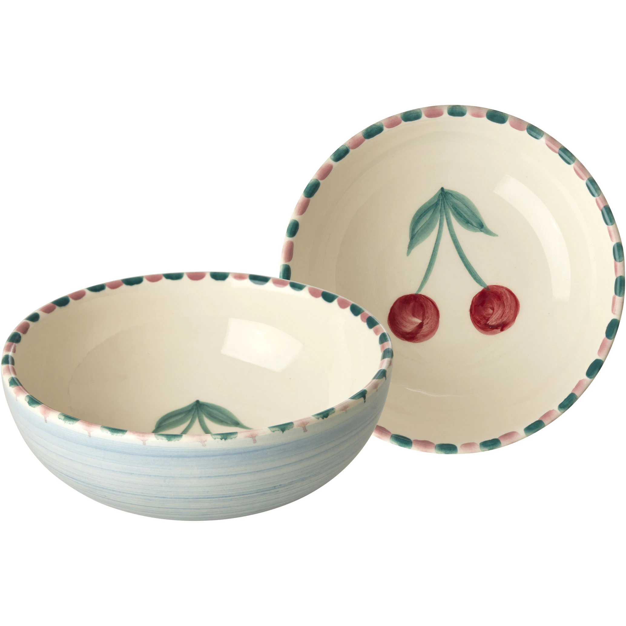Rice Ceramic Bowl 13,4 Cm Cherry - Serveringssk&aring;le Keramik Bl&aring; - CEBWL-HPCHER