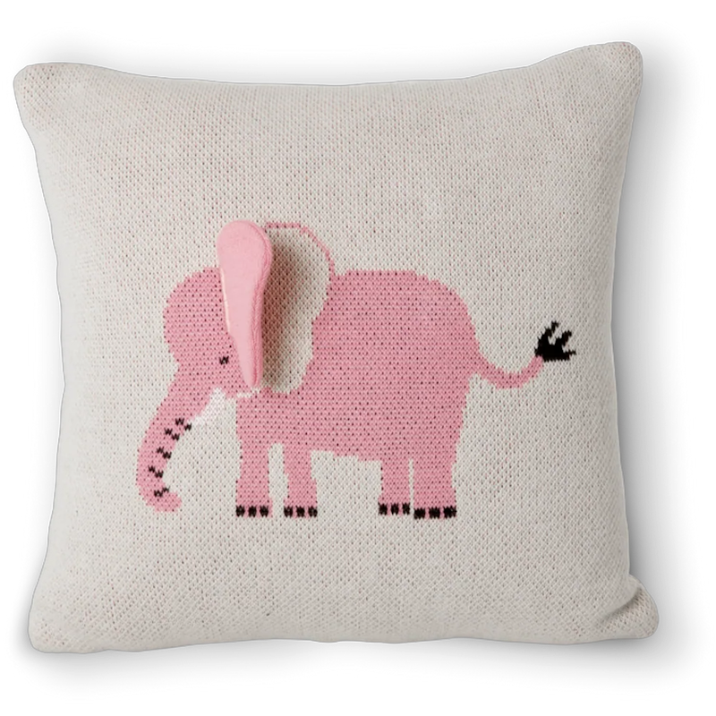 Elephant Krukke Med 3D-detaljer 30x30 cm, Rosa