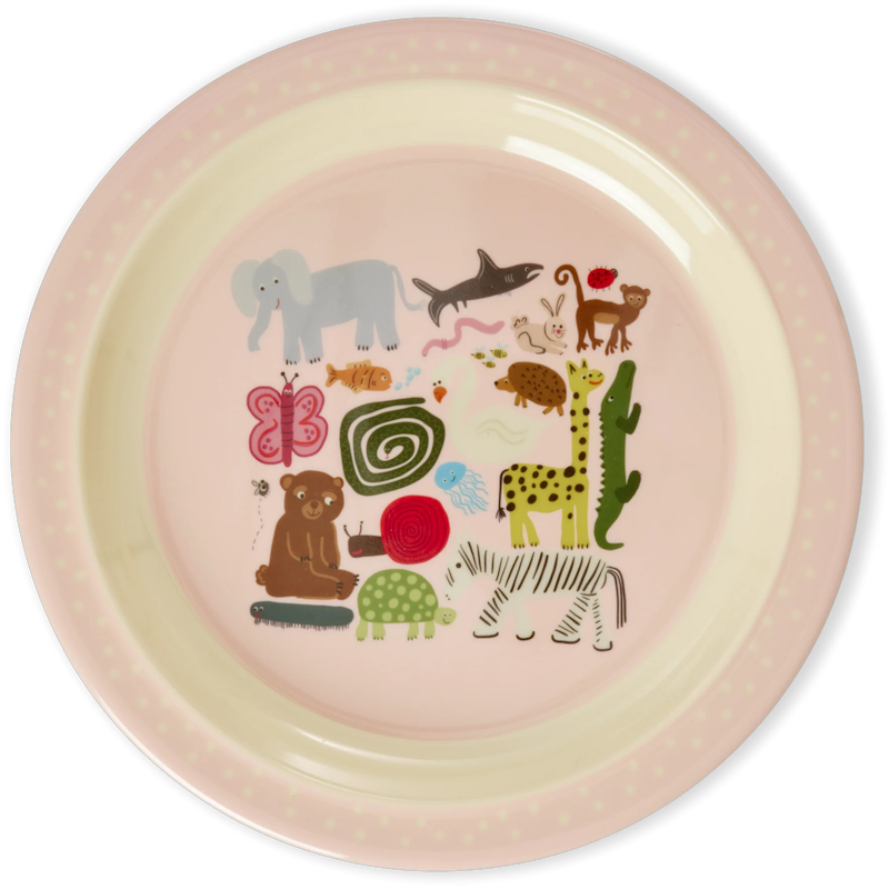 Melamintallerken 20 cm, Pink Wildlife
