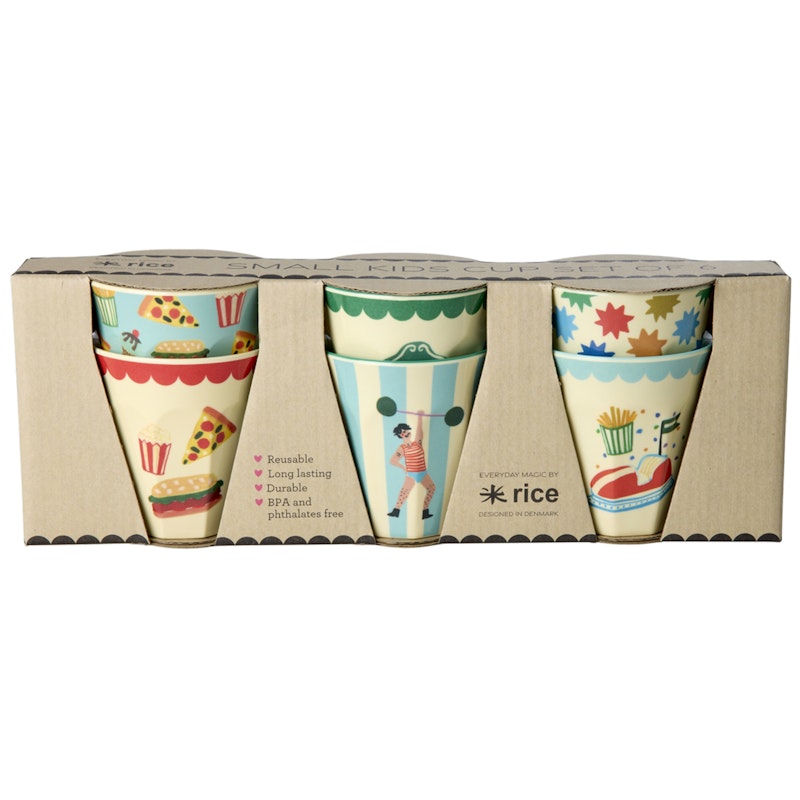 Melaminkopper 6-pak, Mint Fun Fair Prints