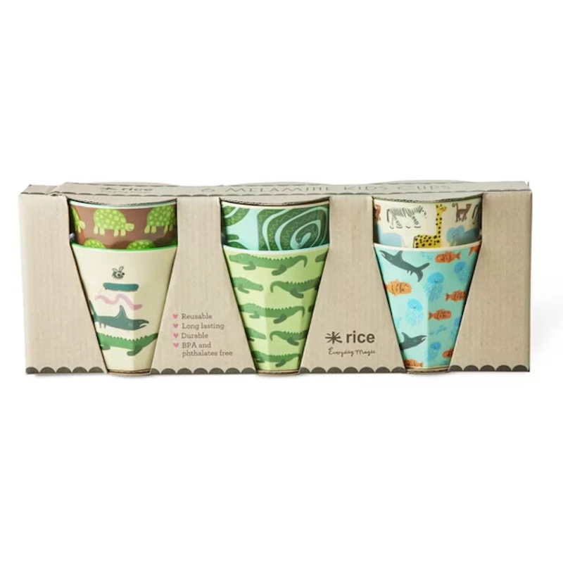 Melaminkopper 6-pak, Mint Wildlife