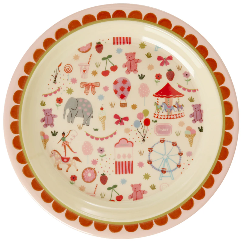Melamintallerken 22 cm, Pink Fun Fair