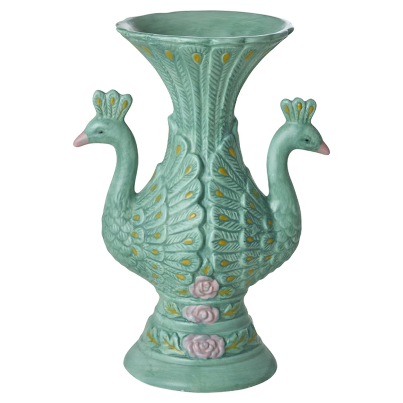 Peacocks Vase 20 cm, Grøn