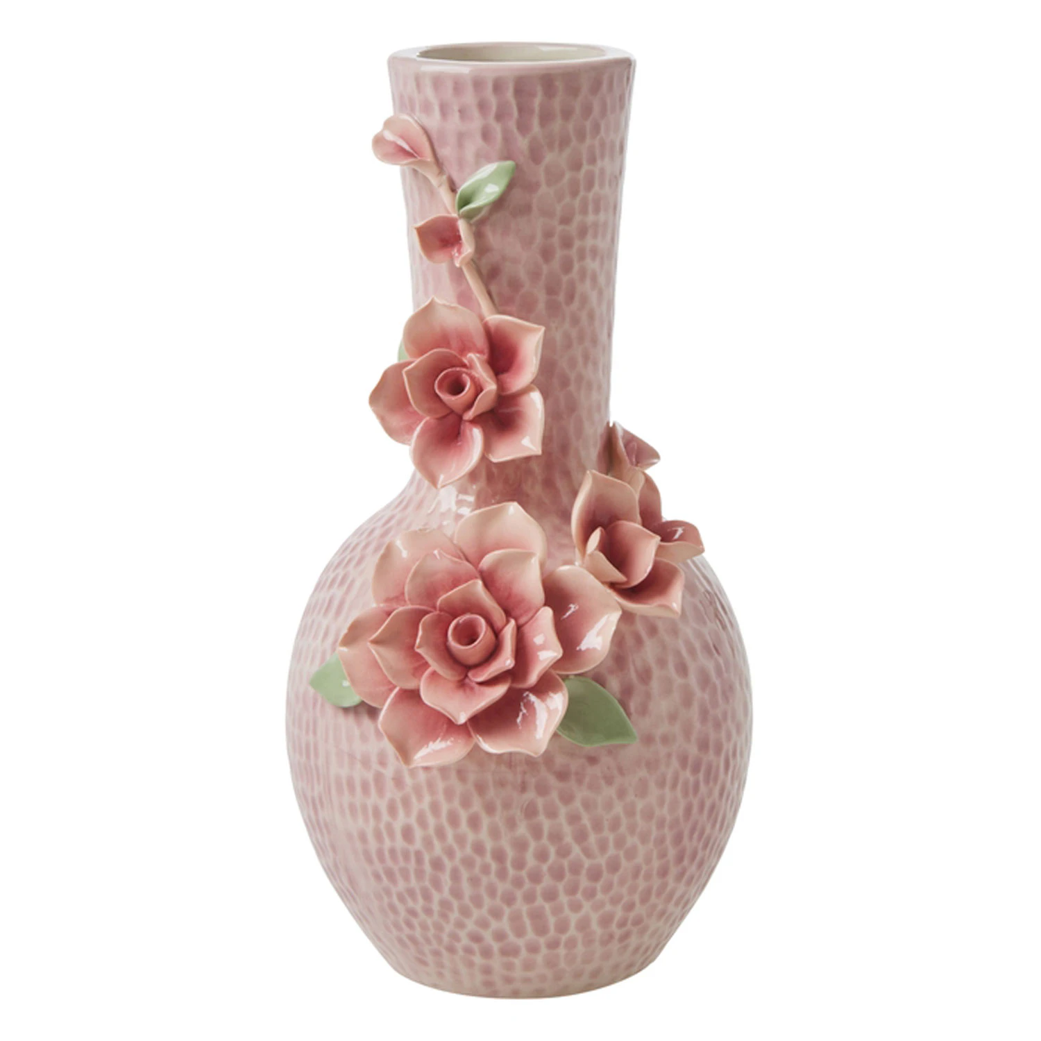 Rice Vase Med Blomsterdesign 25 Cm - Vaser Keramik Rosa - CEVAS-FLOWI