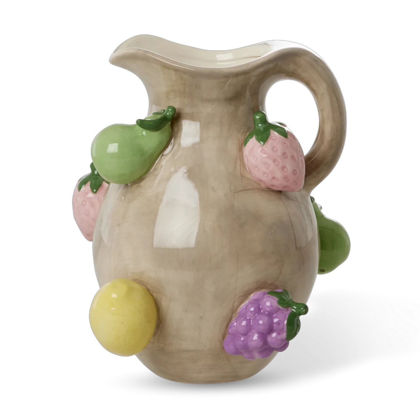 Rice Vase Med Pr&aelig;gede Frugter 1,14 l - Vandkarafler & Vandkander Stent&oslash;j Dark Sand - CEJUG-FRUI