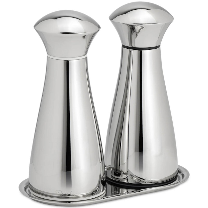 Signature Bright Salt And Pepper Mill Set With Tray