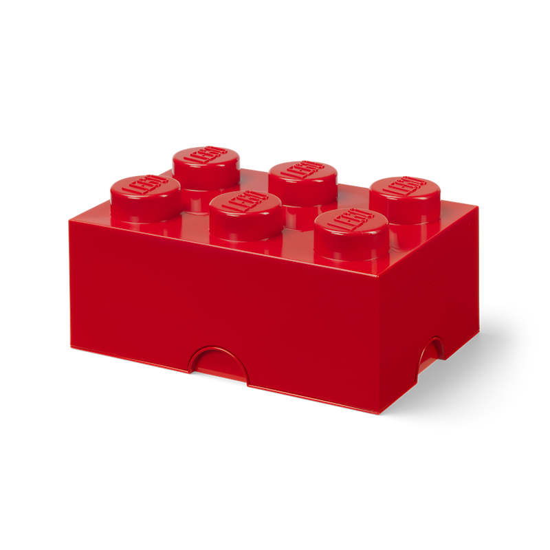 LEGO® Brick Opbevaringskasse 6 Knopper, Rød