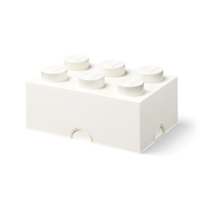 LEGO® Brick Opbevaringskasse 6 Knopper, Hvid