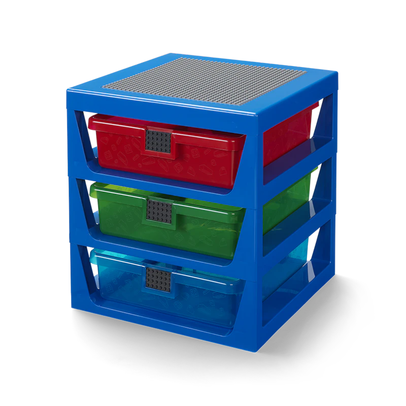 LEGO® Hylde Med 3 Skuffer, Blå