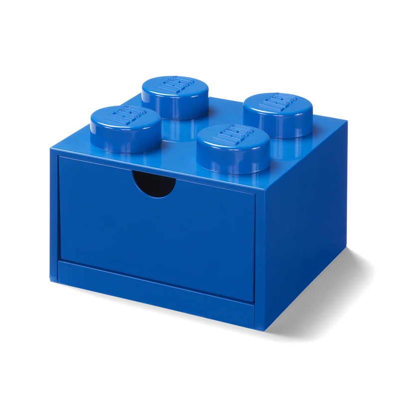 LEGO® Opbevaring Med Skuffe 4 Knopper, Blå