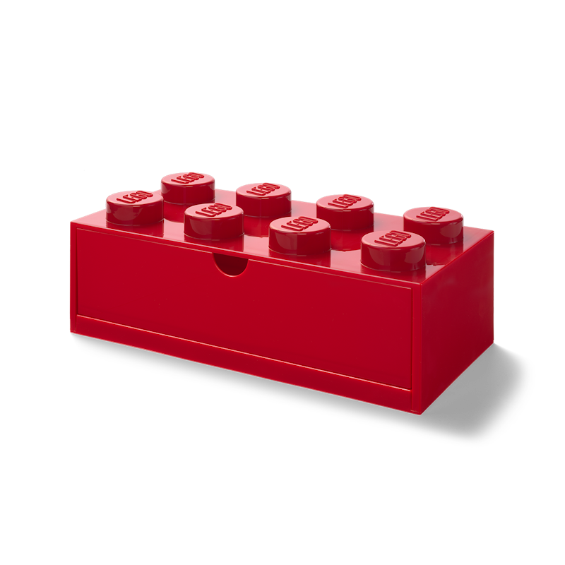 LEGO® Opbevaring Med Skuffe 8 Knopper, Rød