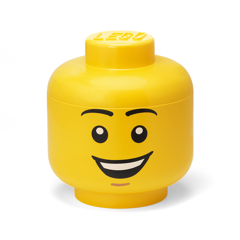 LEGO® Opbevaringskasse Hoved Stor, Happy Boy