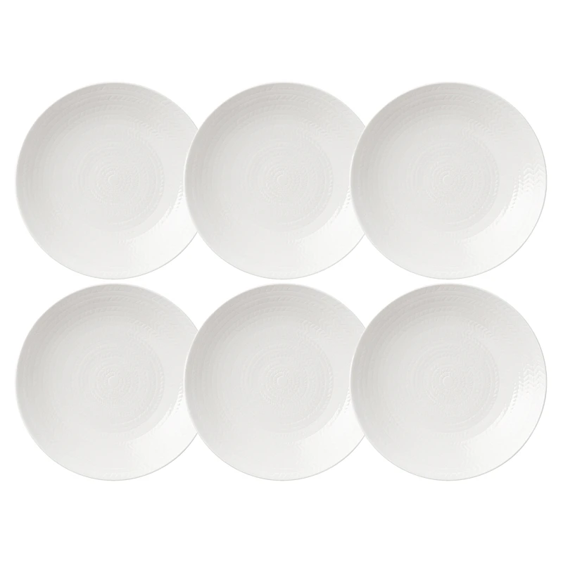 Blå Eld Tallerken 19 cm 6-pak, Hvid