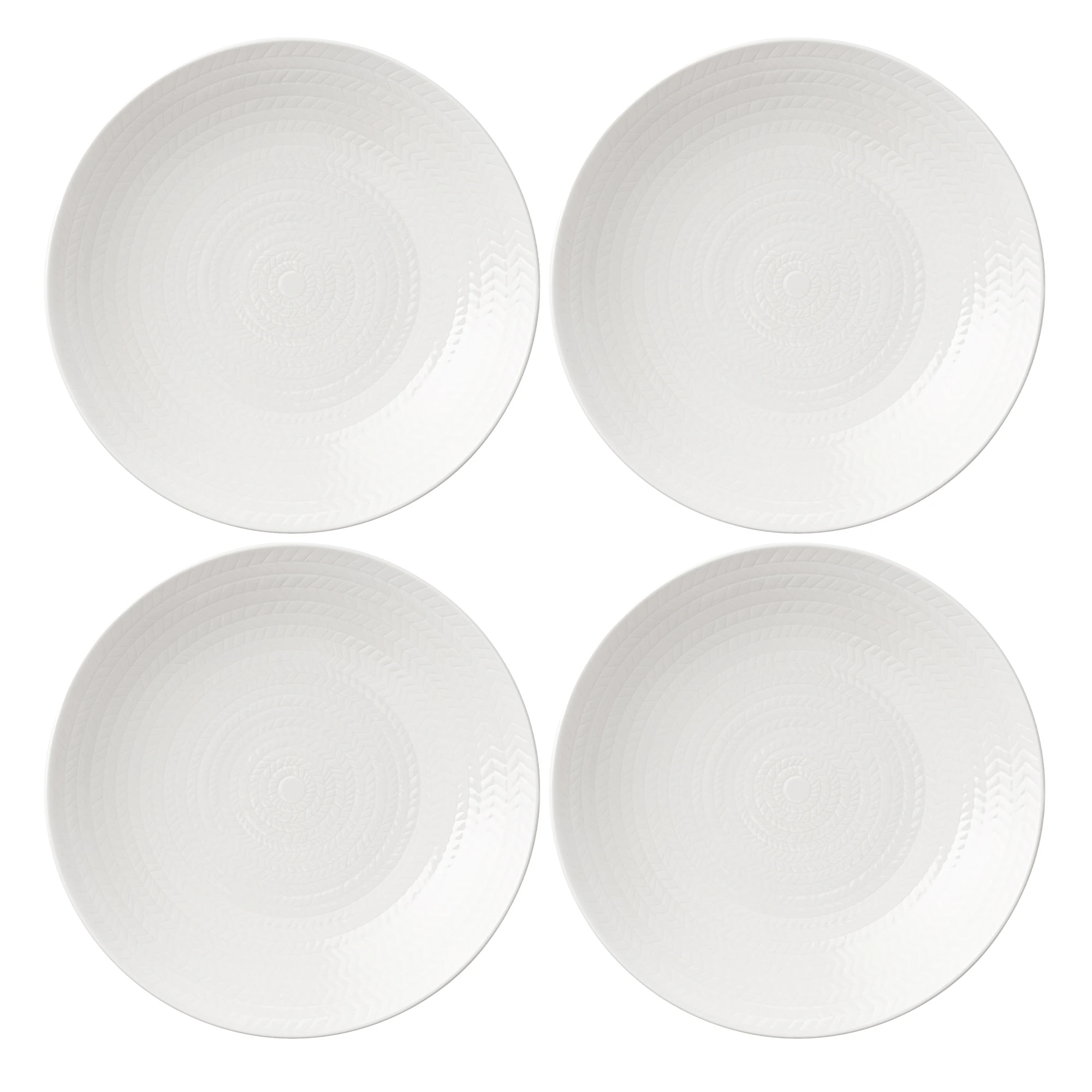 R&ouml;rstrand Bl&aring; Eld Tallerken 19 Cm 4-pak - Asietter Feldspar Porcelain Hvid - 1086825X4