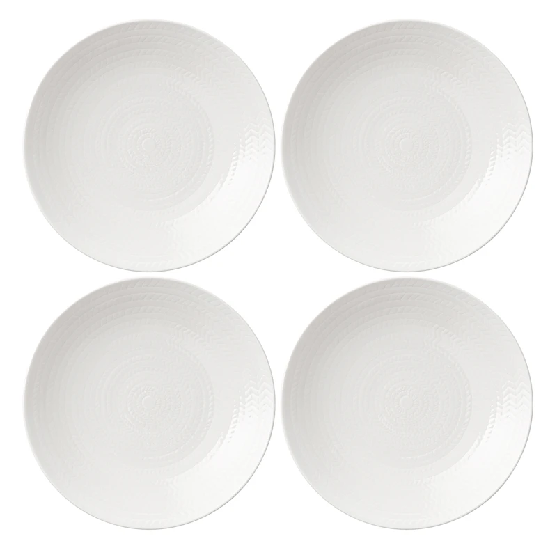 Blå Eld Tallerken 19 cm 4-pak, Hvid