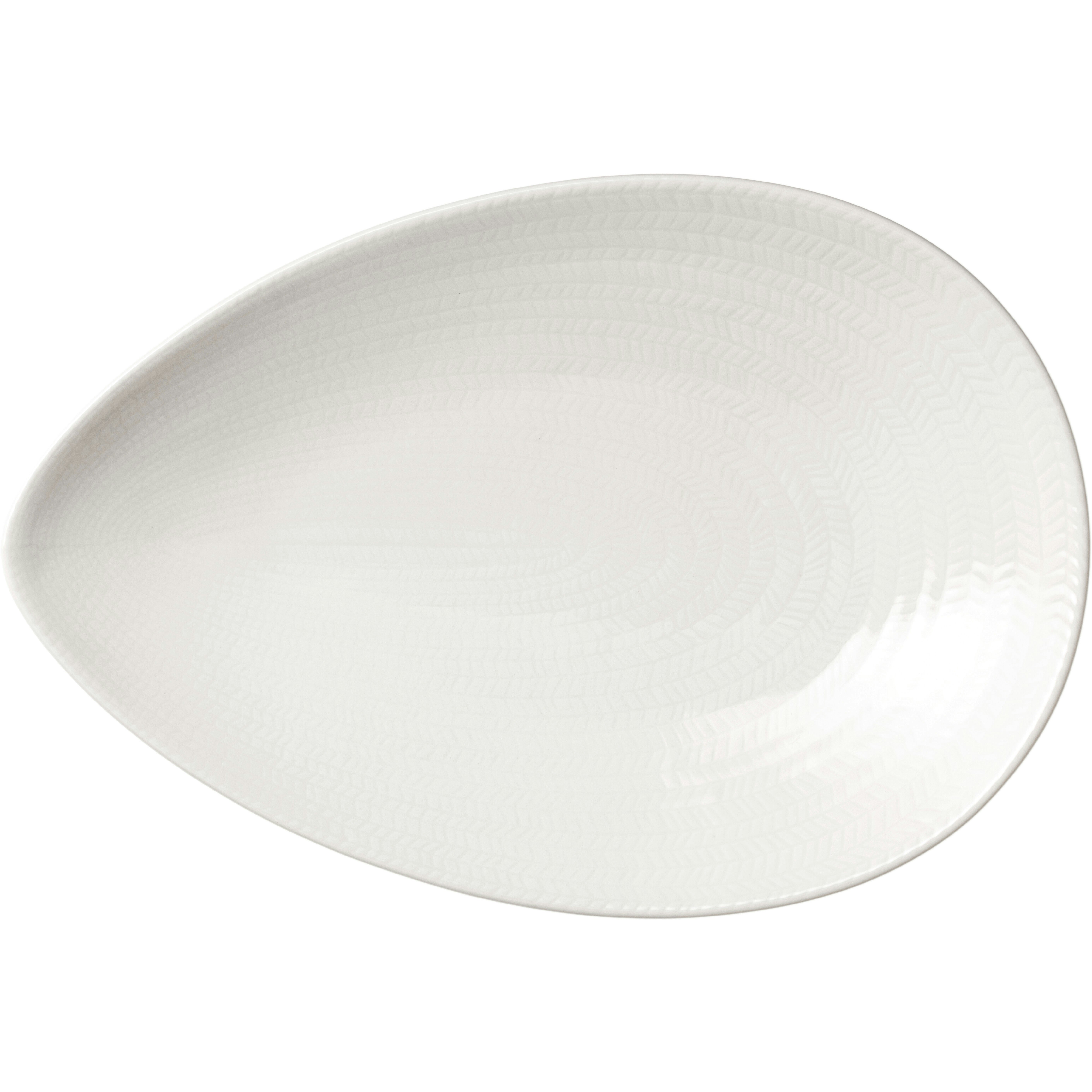 R&ouml;rstrand Bl&aring; Eld Tallerken 20x29 Cm - Serveringsfad Feldspar Porcelain Hvid - 1083993