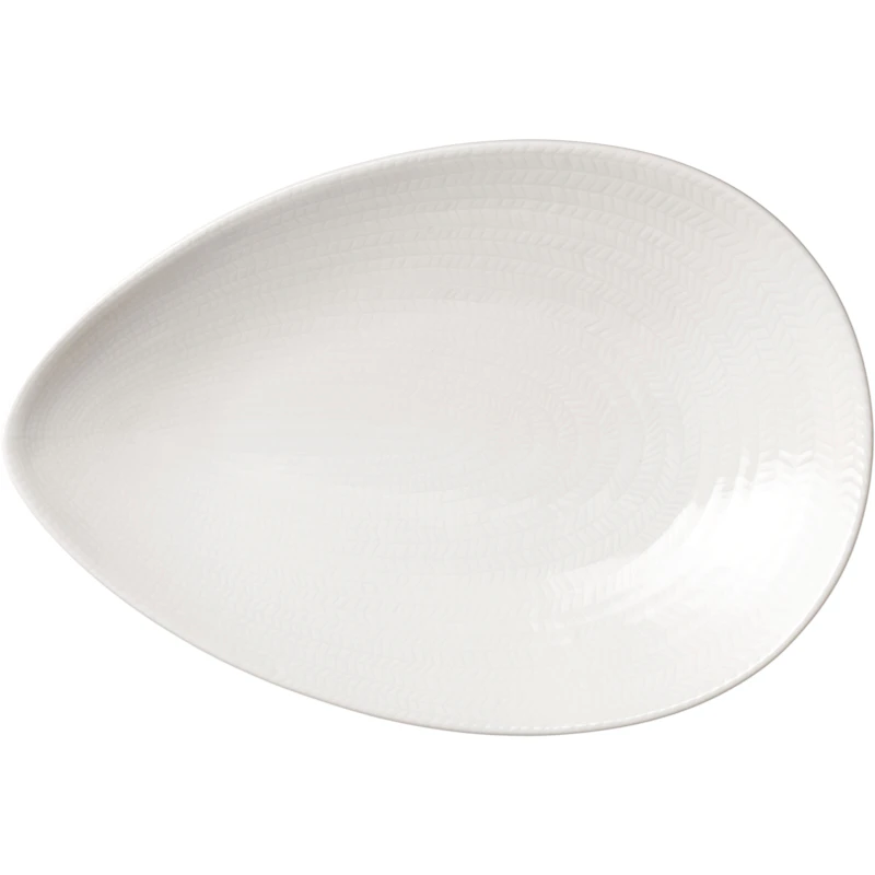 Blå Eld Tallerken 20x29 cm, Hvid