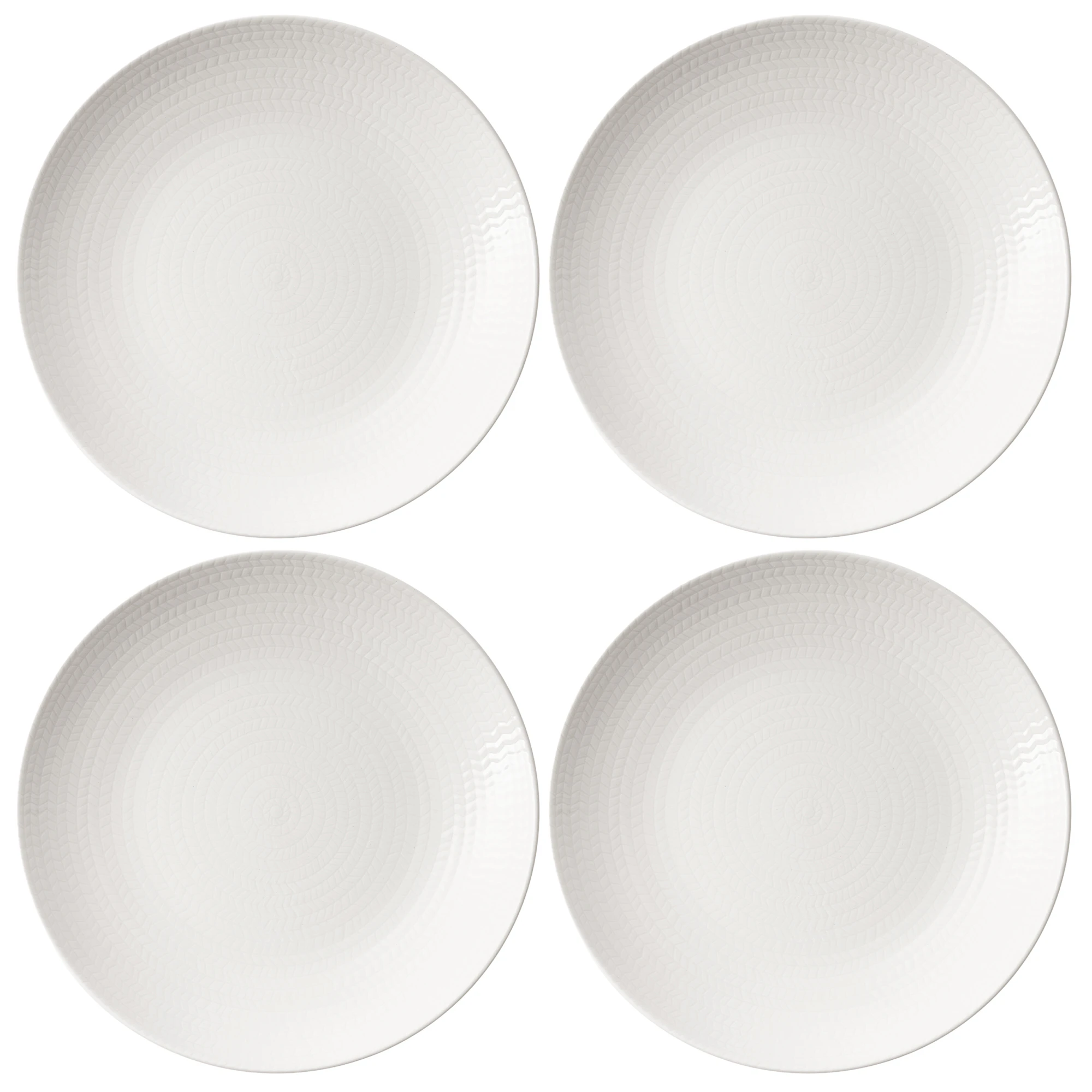 R&ouml;rstrand Bl&aring; Eld Tallerken 23 Cm 4-pak - Asietter Feldspar Porcelain Hvid - 1086824X4