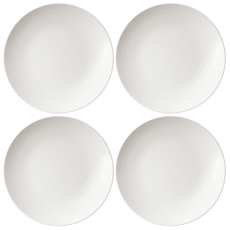 Blå Eld Tallerken 23 cm 4-pak, Hvid