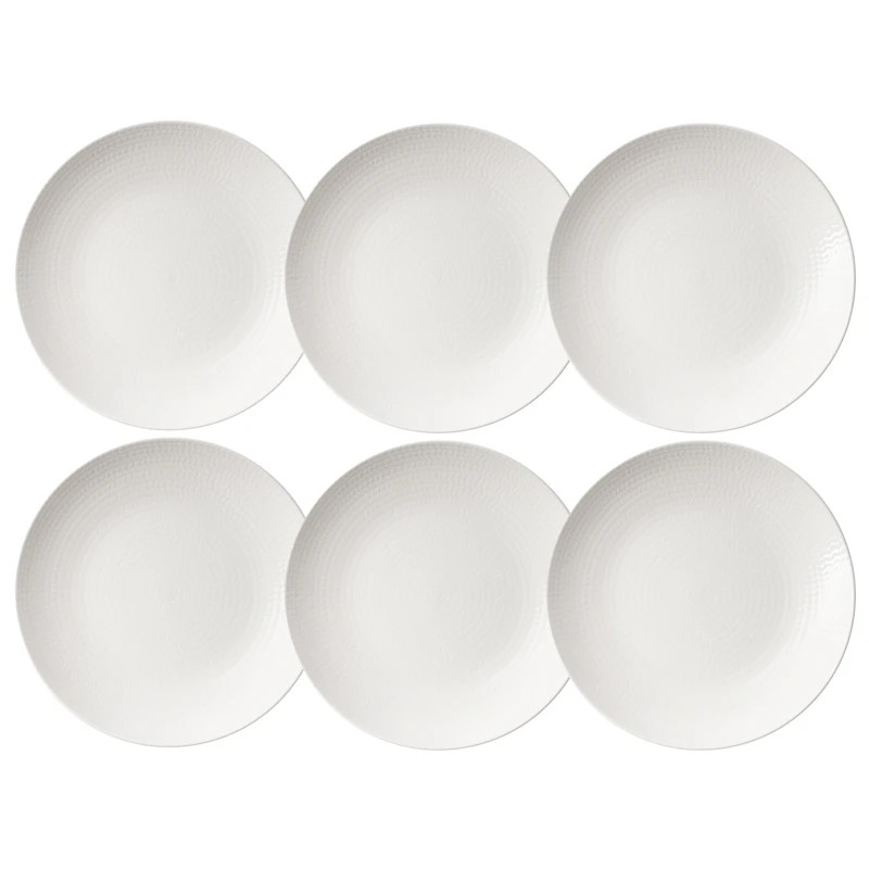Blå Eld Tallerken 23 cm 6-pak, Hvid