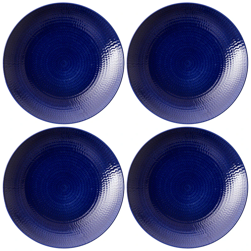 Blå Eld Tallerken 23 cm 4-pak, Blå