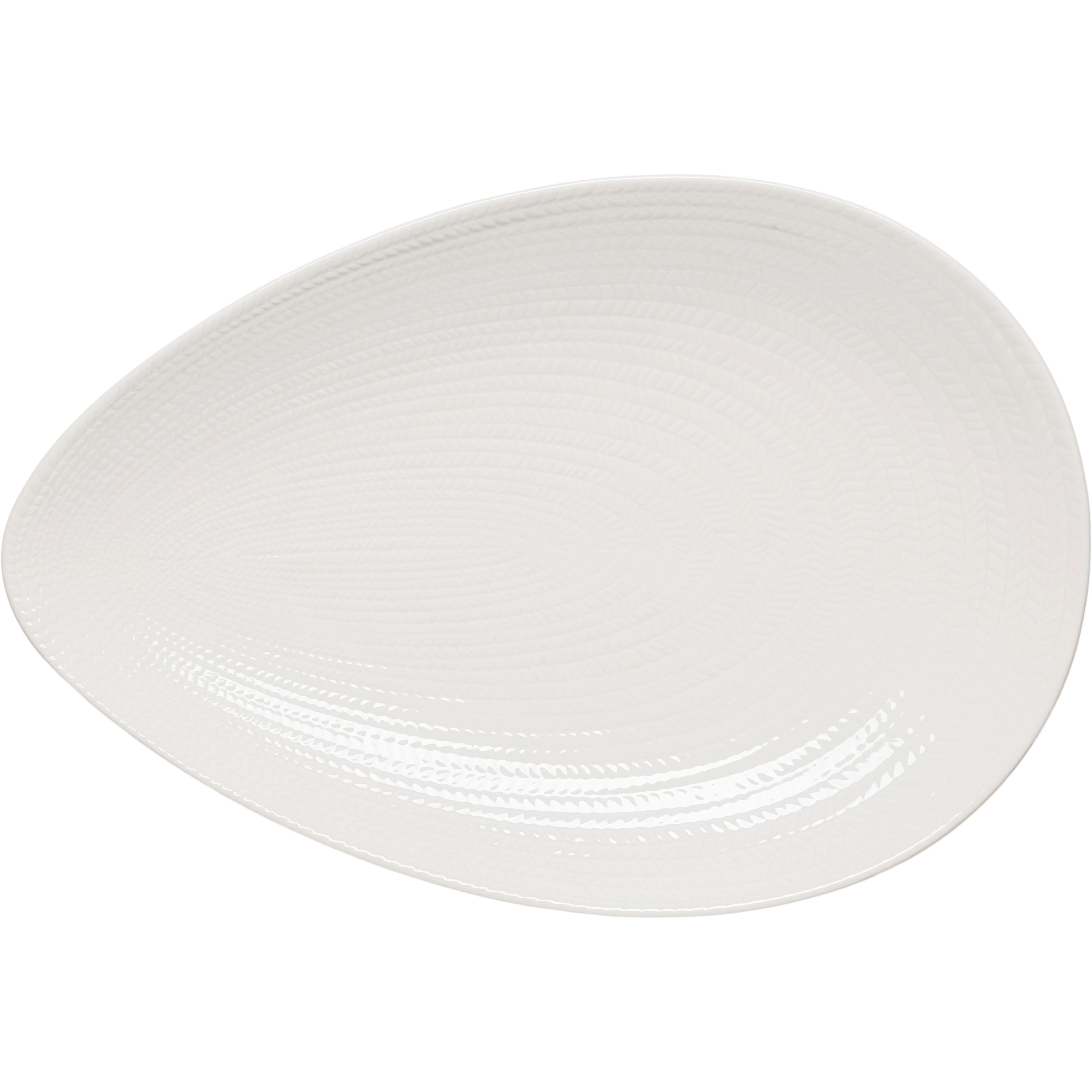 R&ouml;rstrand Bl&aring; Eld Tallerken 24x35 Cm - Serveringsfad Feldspar Porcelain Hvid - 1083995