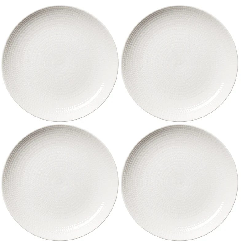 Blå Eld Tallerken 26 cm 4-pak, Hvid