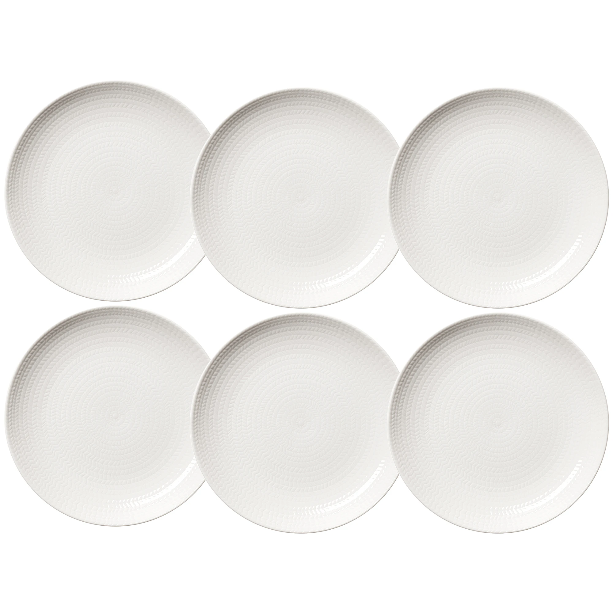 R&ouml;rstrand Bl&aring; Eld Tallerken 26 Cm 6-pak - Middagstallerkner Feldspar Porcelain Hvid - 1086823X6