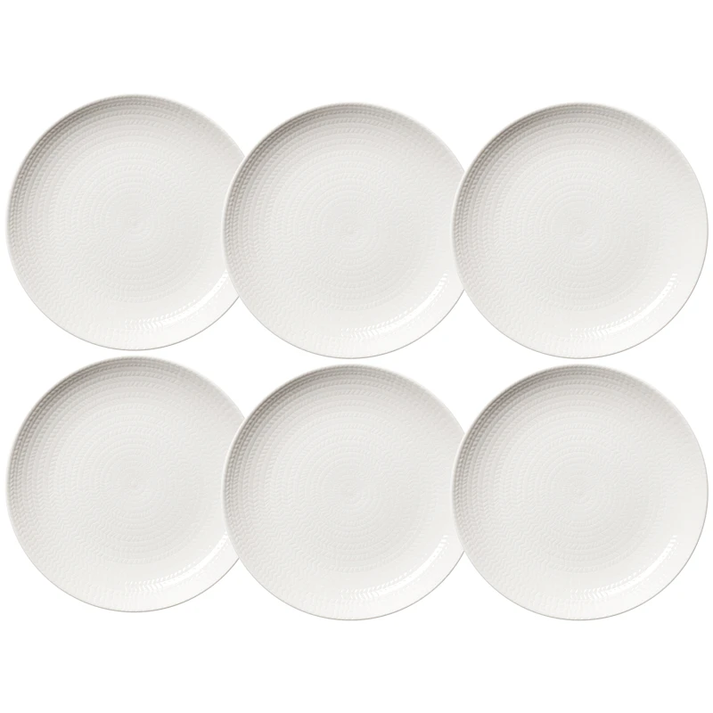 Blå Eld Tallerken 26 cm 6-pak, Hvid