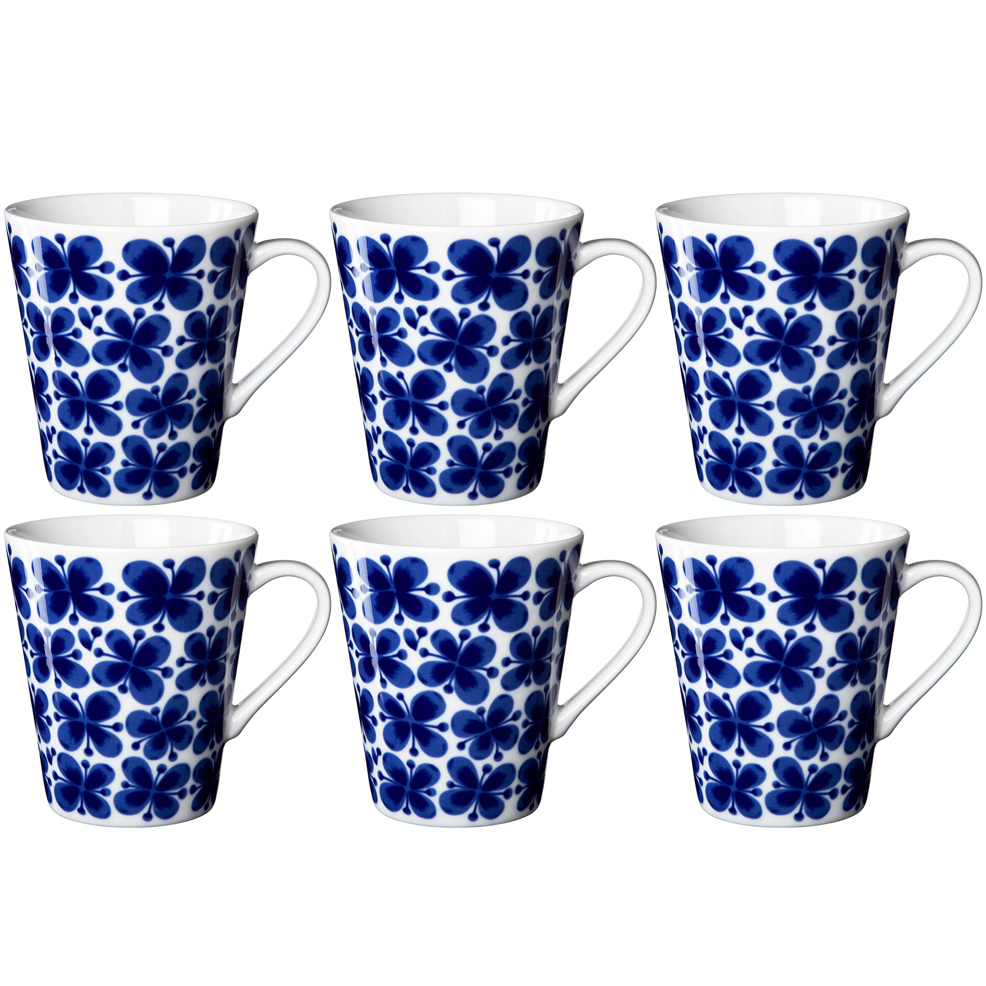 R&ouml;rstrand Mon Amie Krus 34 Cl 6-pak - Kaffekopper Porcel&aelig;n Bl&aring; - 1012279X3