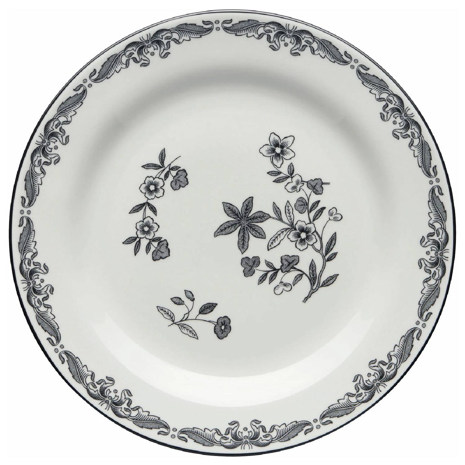 R&ouml;rstrand Ostindia Black Plate 21 Cm - Middagstallerkner Porcel&aelig;n Sort - 1028272
