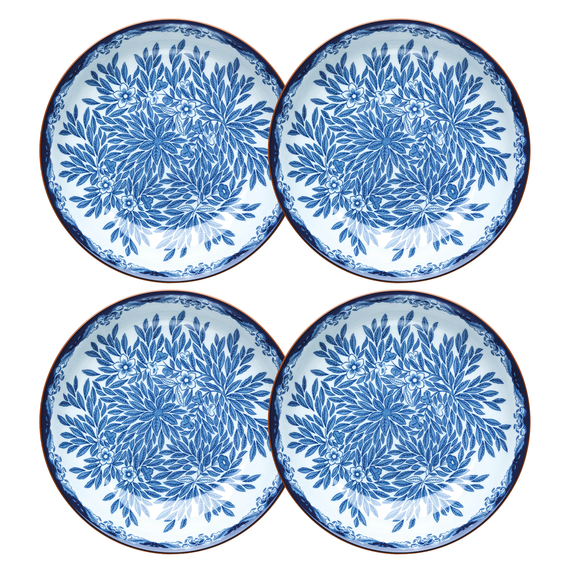 R&ouml;rstrand Ostindia Floris Dyb Tallerken 22 Cm 4-pak - Dybe tallerkner Porcel&aelig;n Bl&aring; - 1019771X4