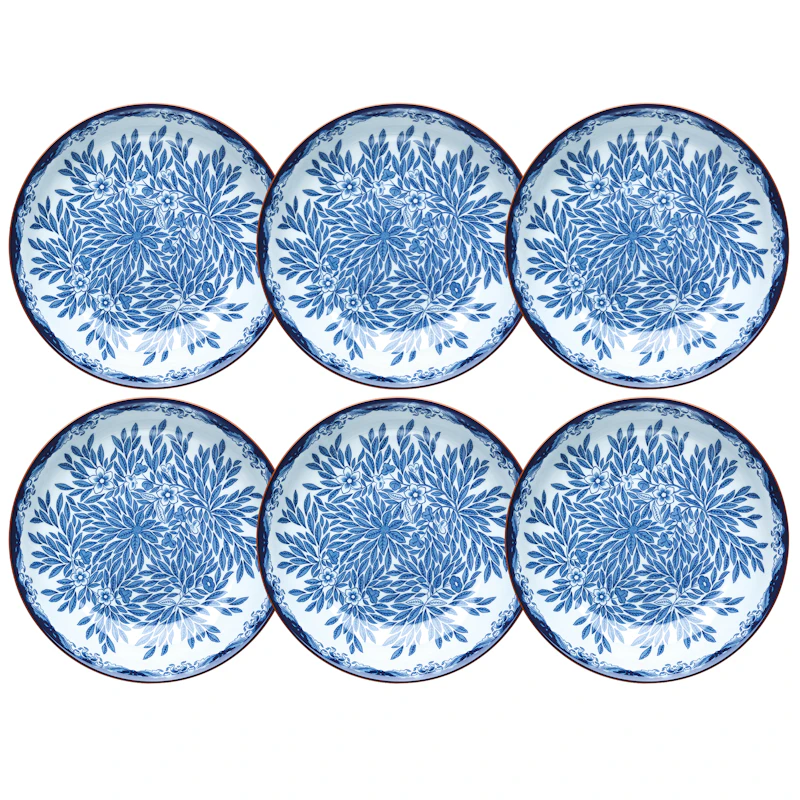Ostindia Floris Dyb Tallerken 22 cm 6-pak, Blå