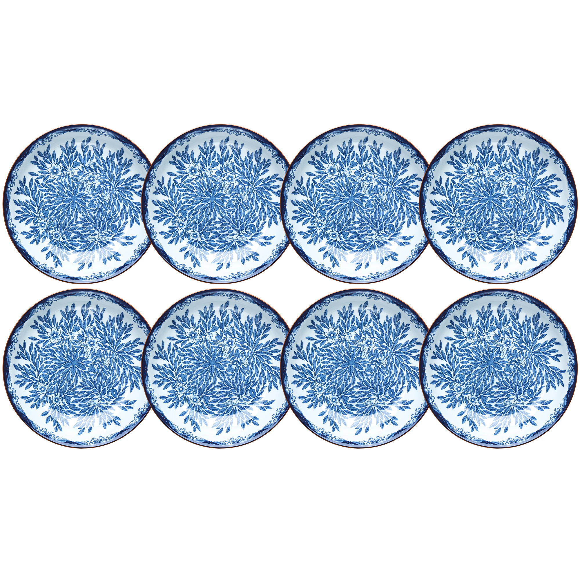 R&ouml;rstrand Ostindia Floris Dyb Tallerken 22 Cm 8-pak - Dybe tallerkner Porcel&aelig;n Bl&aring; - 1019771X8